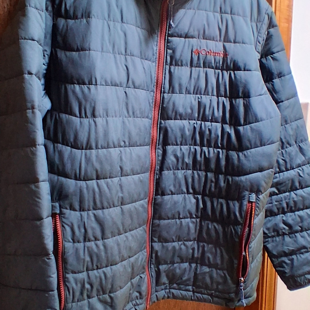 NWOT Men's Large Columbia Thermal Coil Jacket Green with Rust accents